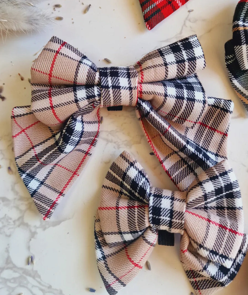 BARKBERRY TARTAN SAILOR DOG BOW TIE