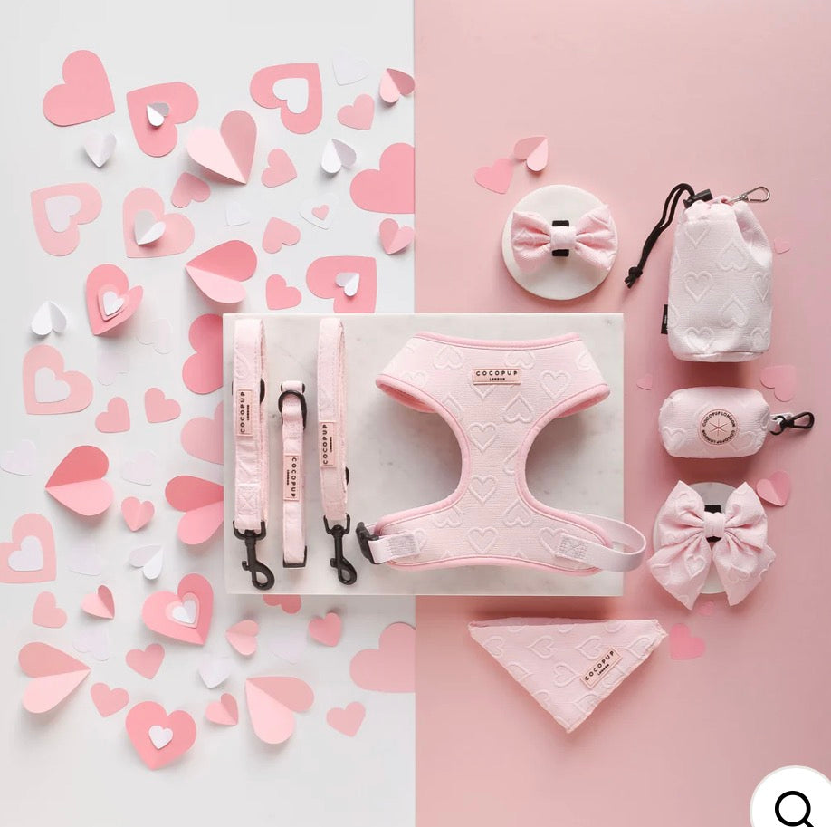 Cocopup London Baby Pink Heart Adjustable Neck Harness