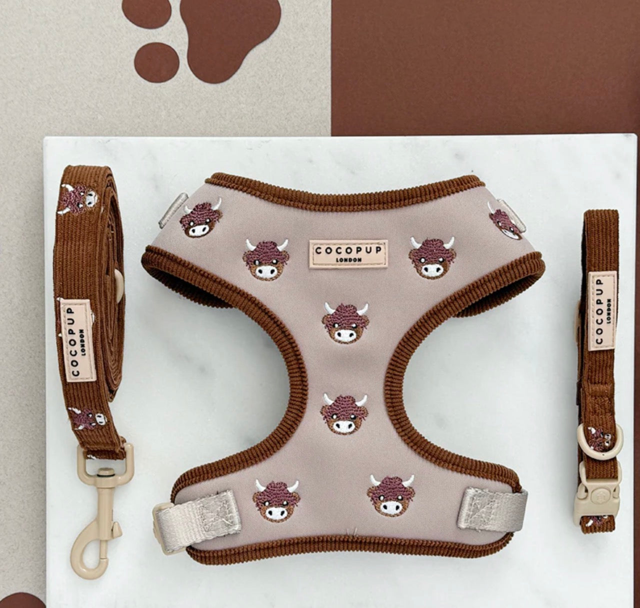 Cocopup London Harold the Highland Cow Adjustable Neck Harness