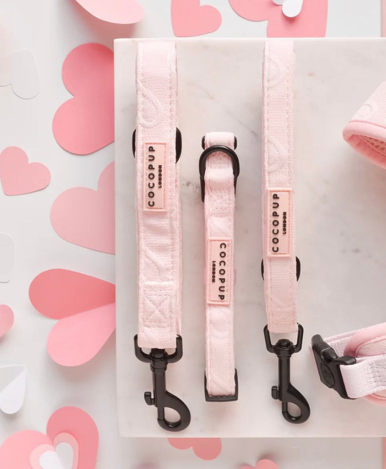 Cocopup Luxe Lead Baby Pink Heart