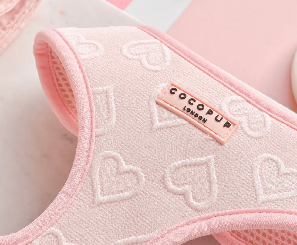 Cocopup London Baby Pink Heart Adjustable Neck Harness