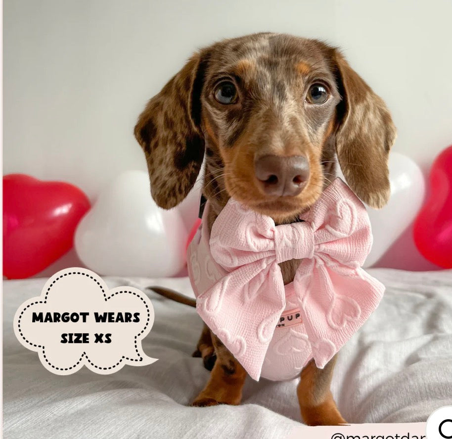 Cocopup London Luxe Sailor Bow Tie Baby Pink Heart