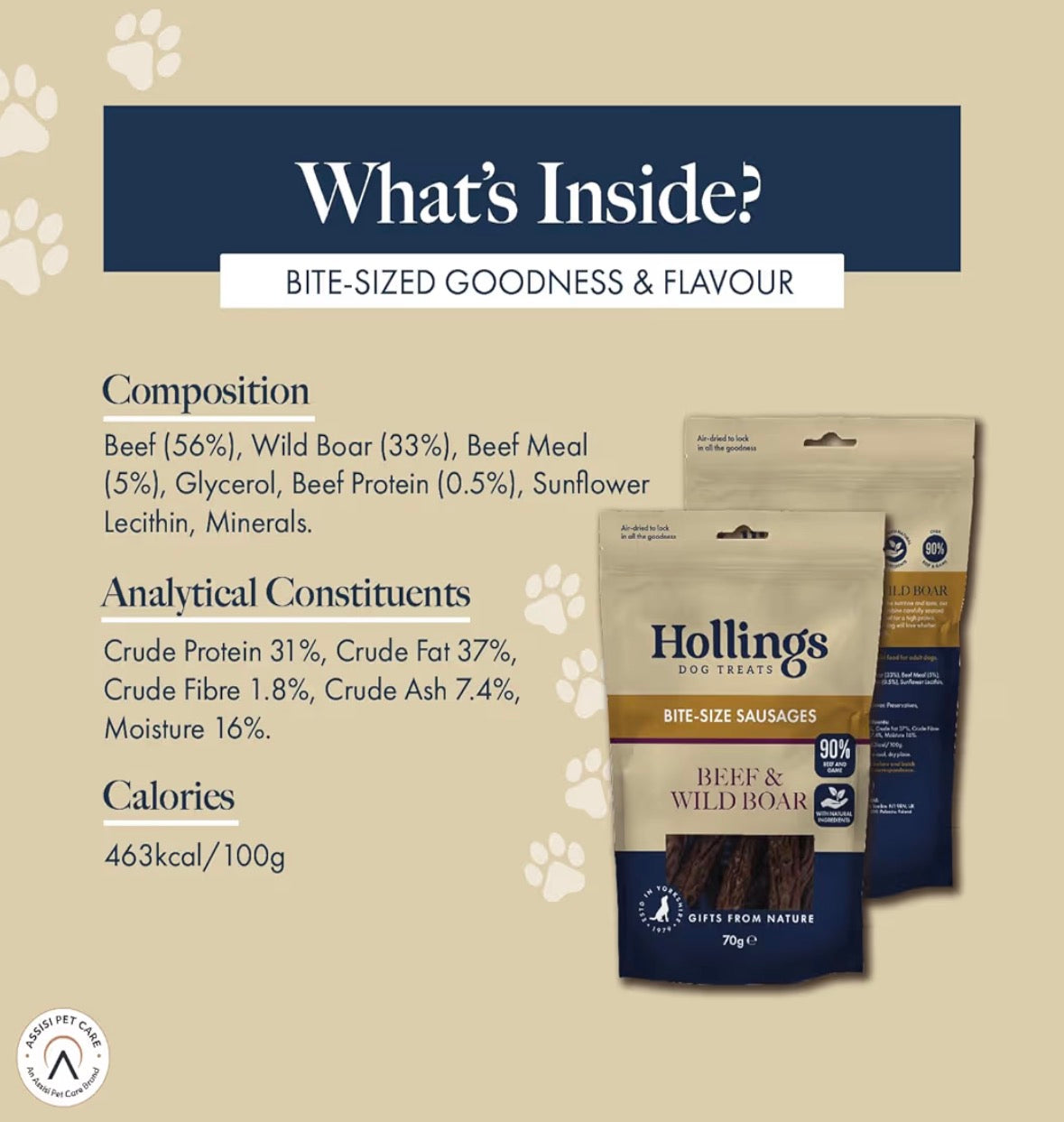 Hollings Beef & Wild Boar Bite-Size Sausages