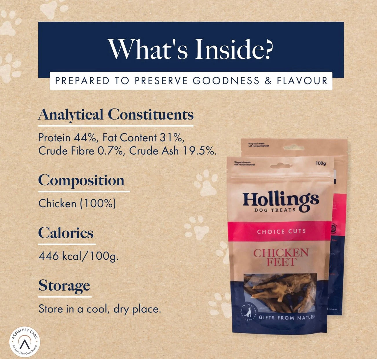 Hollings Dog Treats Choice Cuts Chicken Feet