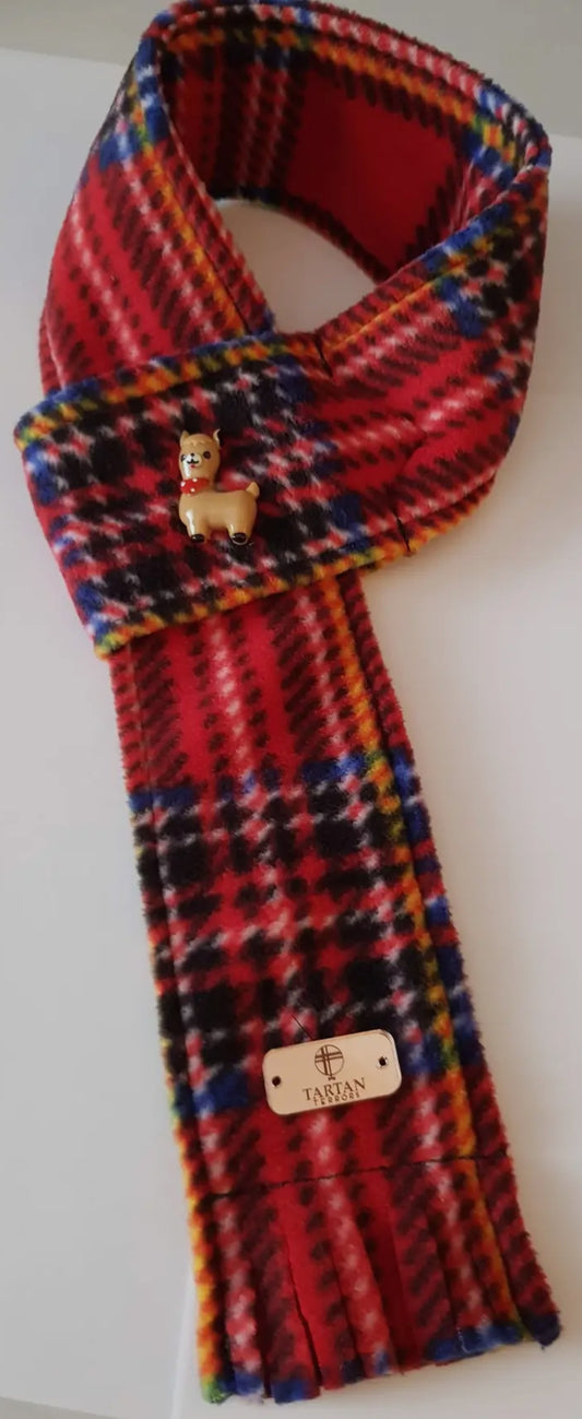 Fleece Tartan Dog Scarf - Royal Stewart Tartan