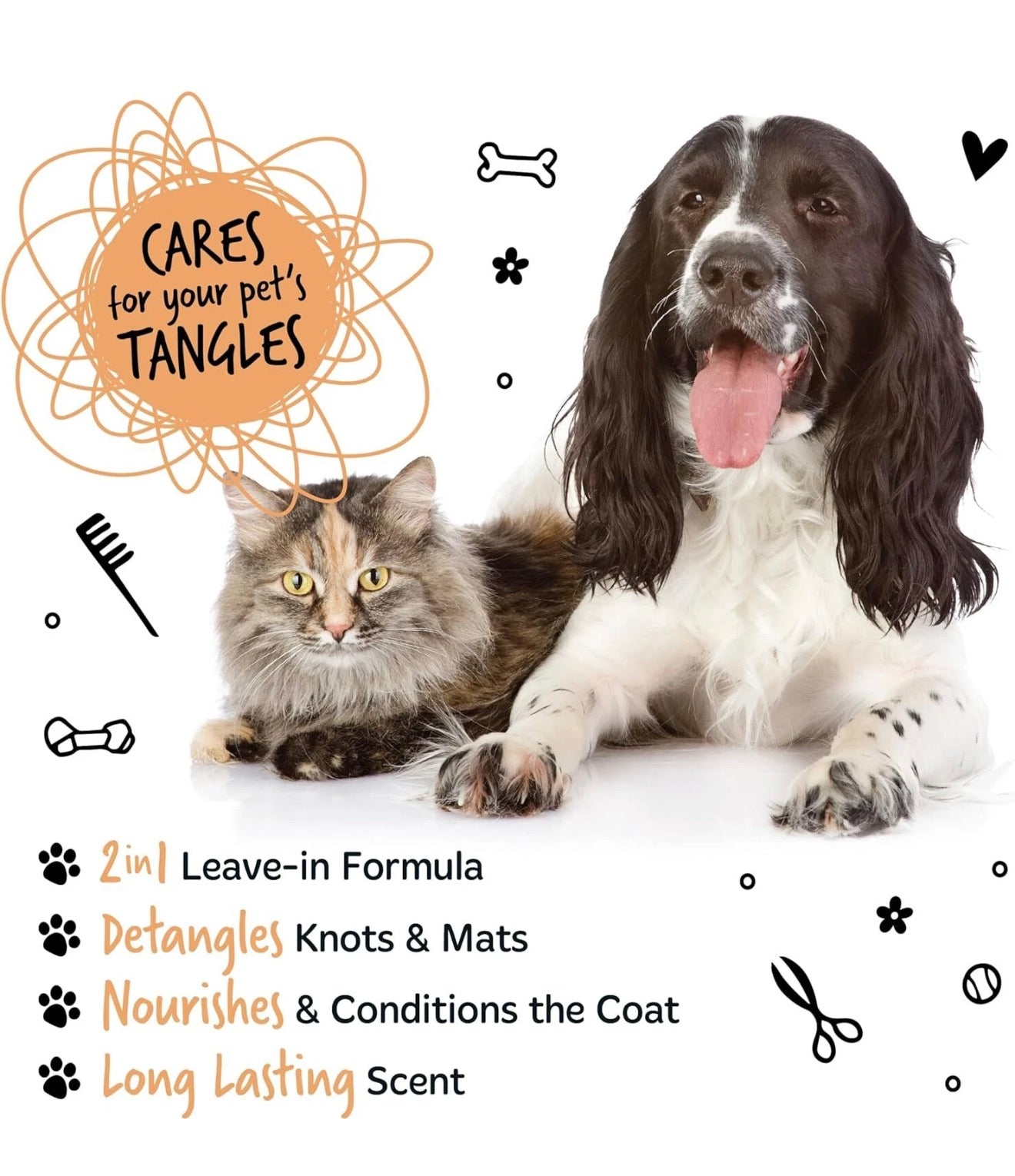 Coconut & Lime 2-in-1 Detangling Foam Comb for Dogs & Cats