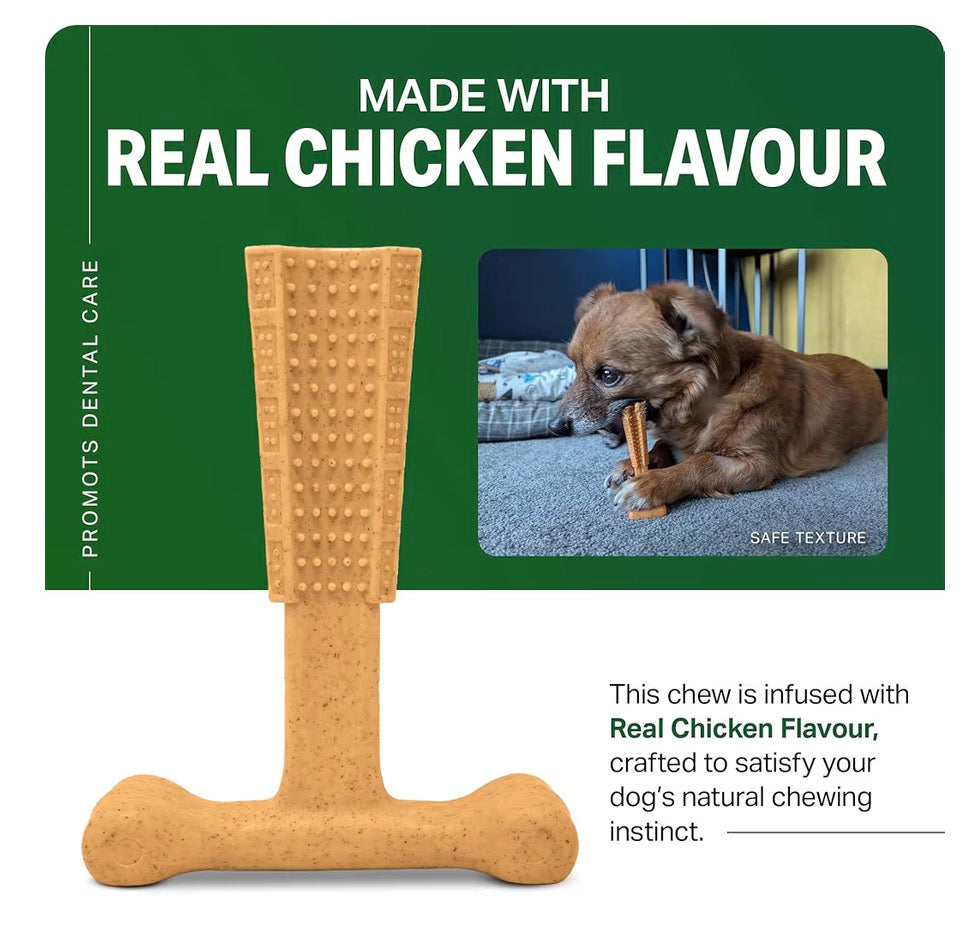 Bamboodles T-Bone Chew Toy Medium Size Chicken Flavour