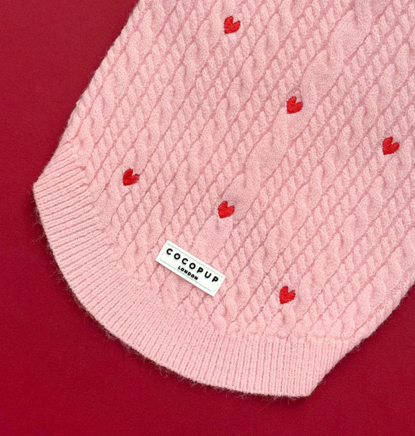 Cocopup London Dog Jumper Pink Heartstrings