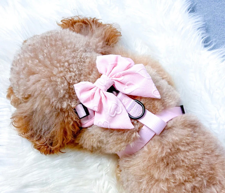 Cocopup London Luxe Sailor Bow Tie Baby Pink Heart