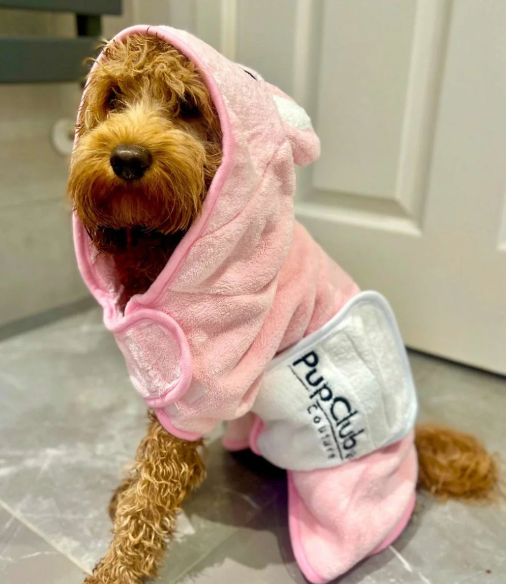 Pup Club Couture Drying Robe - Pink
