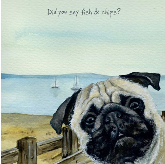 The Little Dog Laughed Pug Dog Greeting Card
