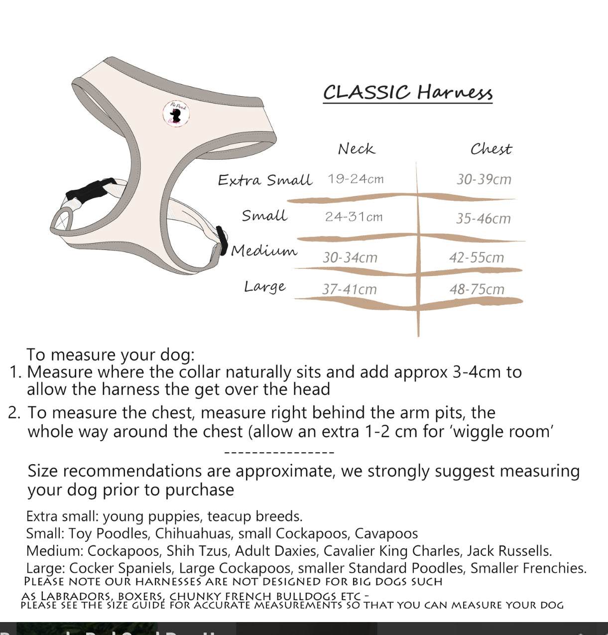 Pet Pooch Boutique Adjustable Harness - Burgandy Red Cord