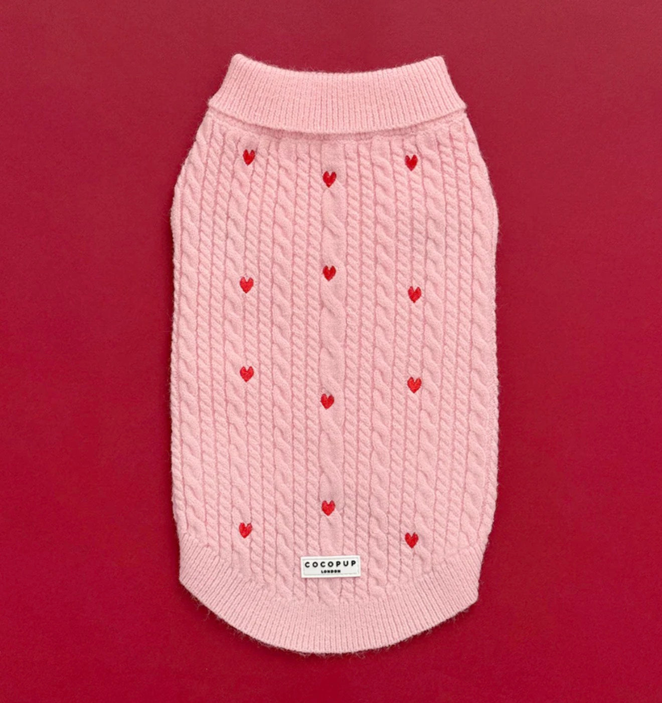 Cocopup London Dog Jumper Pink Heartstrings