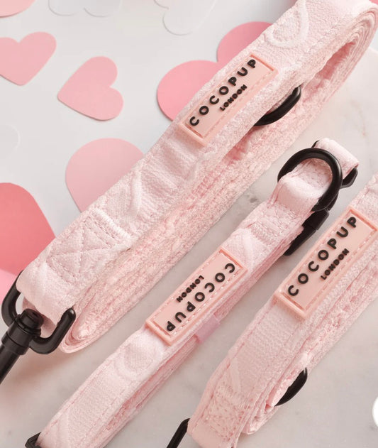 Cocopup Luxe Lead Baby Pink Heart