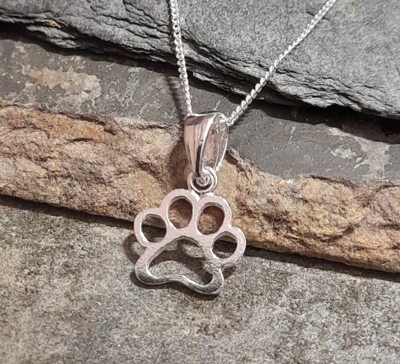 Blue Lily Dog Paw Pendant with 18 inch Necklace