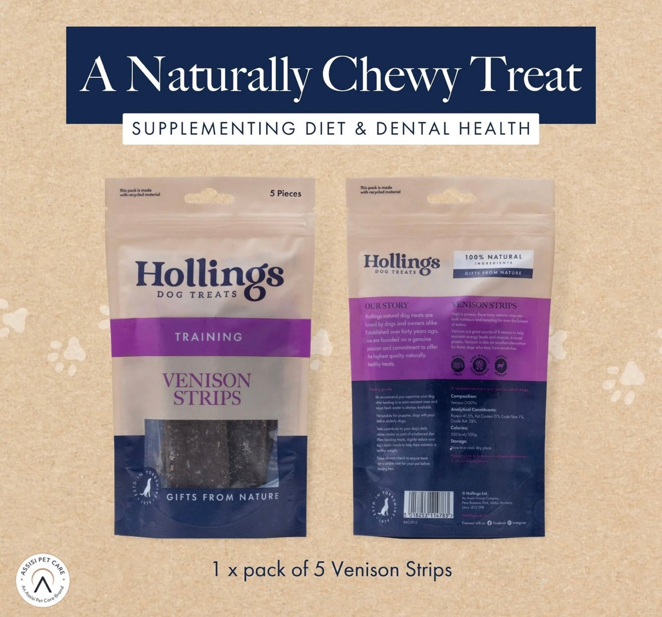 Hollings Dog Treat Training Venison Strips
