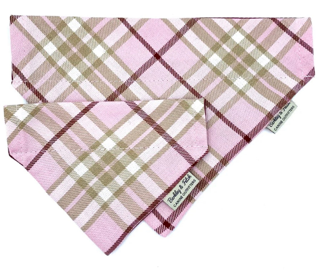 PinkBerry Check Dog Bandana