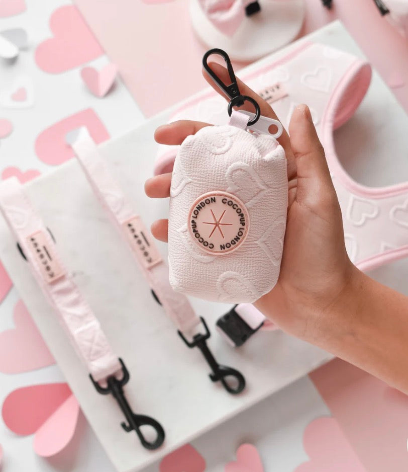 Cocopup London Luxe Baby Pink Heart Poop Bag Holder