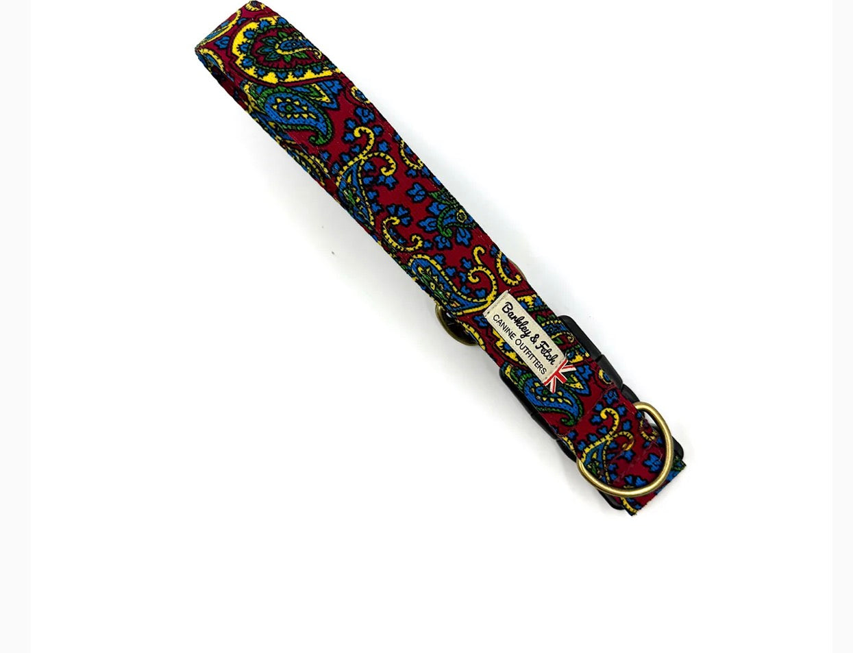 Barkley & Fetch Cherry Paisley Corduroy Dog Collar