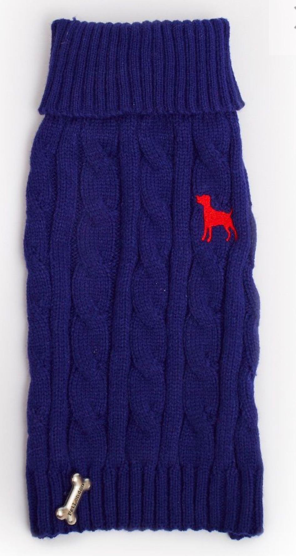 Pet London Cable Knit Navy Jumper