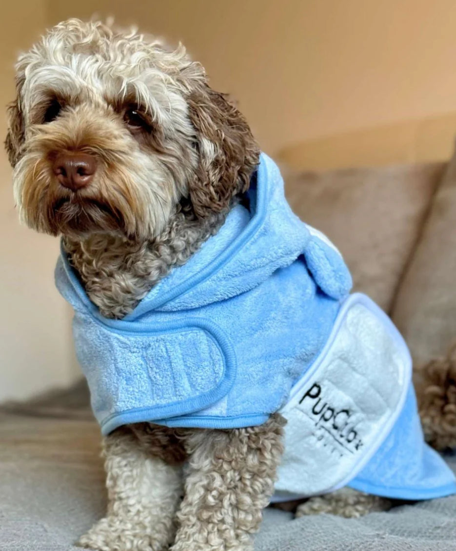 Pup Club Couture Drying Robe - Blue