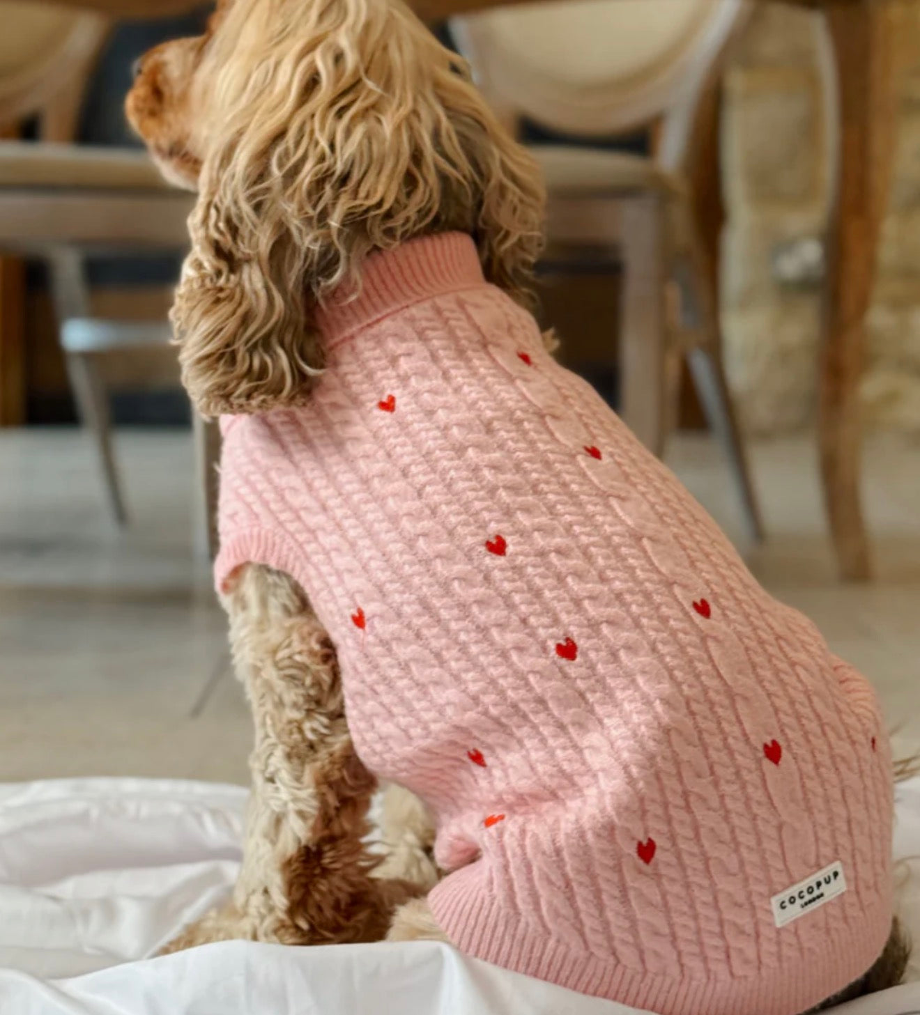 Cocopup London Dog Jumper Pink Heartstrings