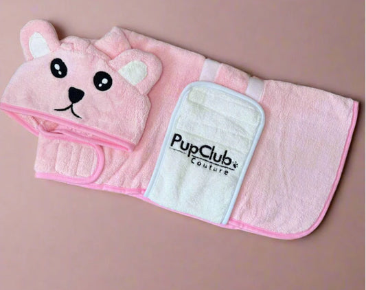 Pup Club Couture Drying Robe - Pink