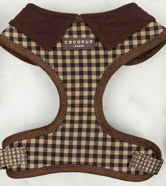 Cocopup London Cotswold Check Adjustable Neck Harness