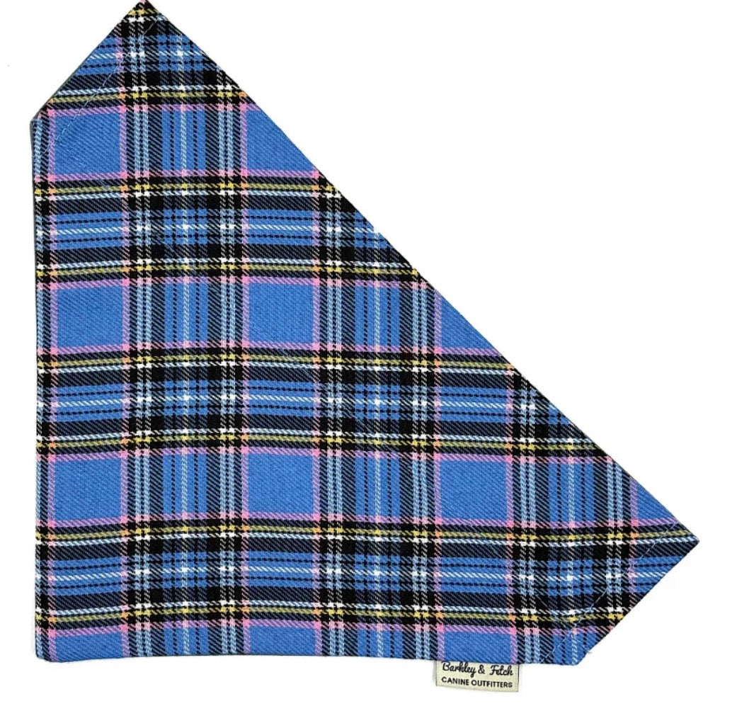Blue Tartan Dog Bandana
