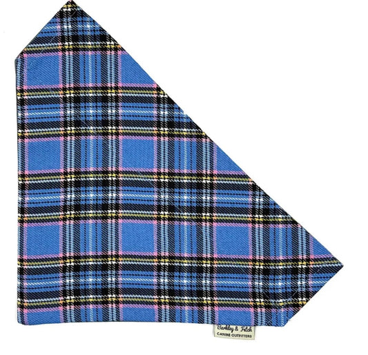 Blue Tartan Dog Bandana