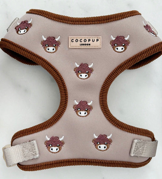 Cocopup London Harold the Highland Cow Adjustable Neck Harness