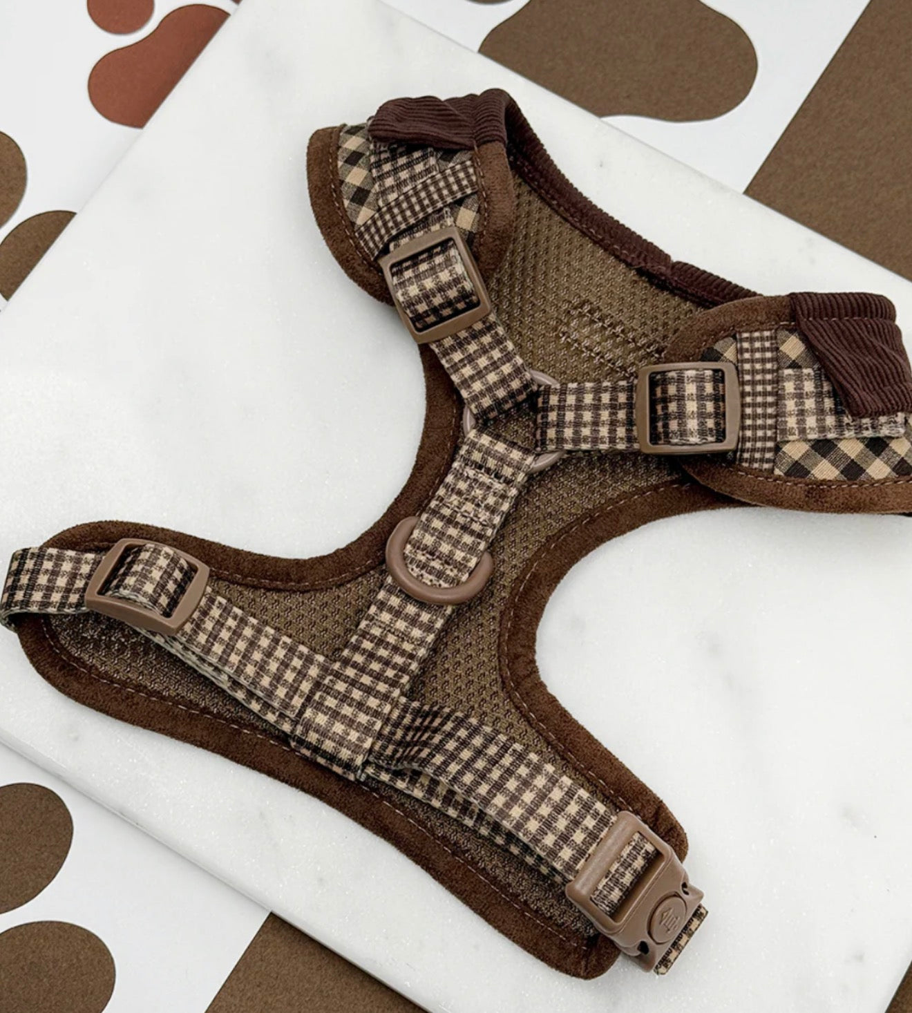 Cocopup London Cotswold Check Adjustable Neck Harness