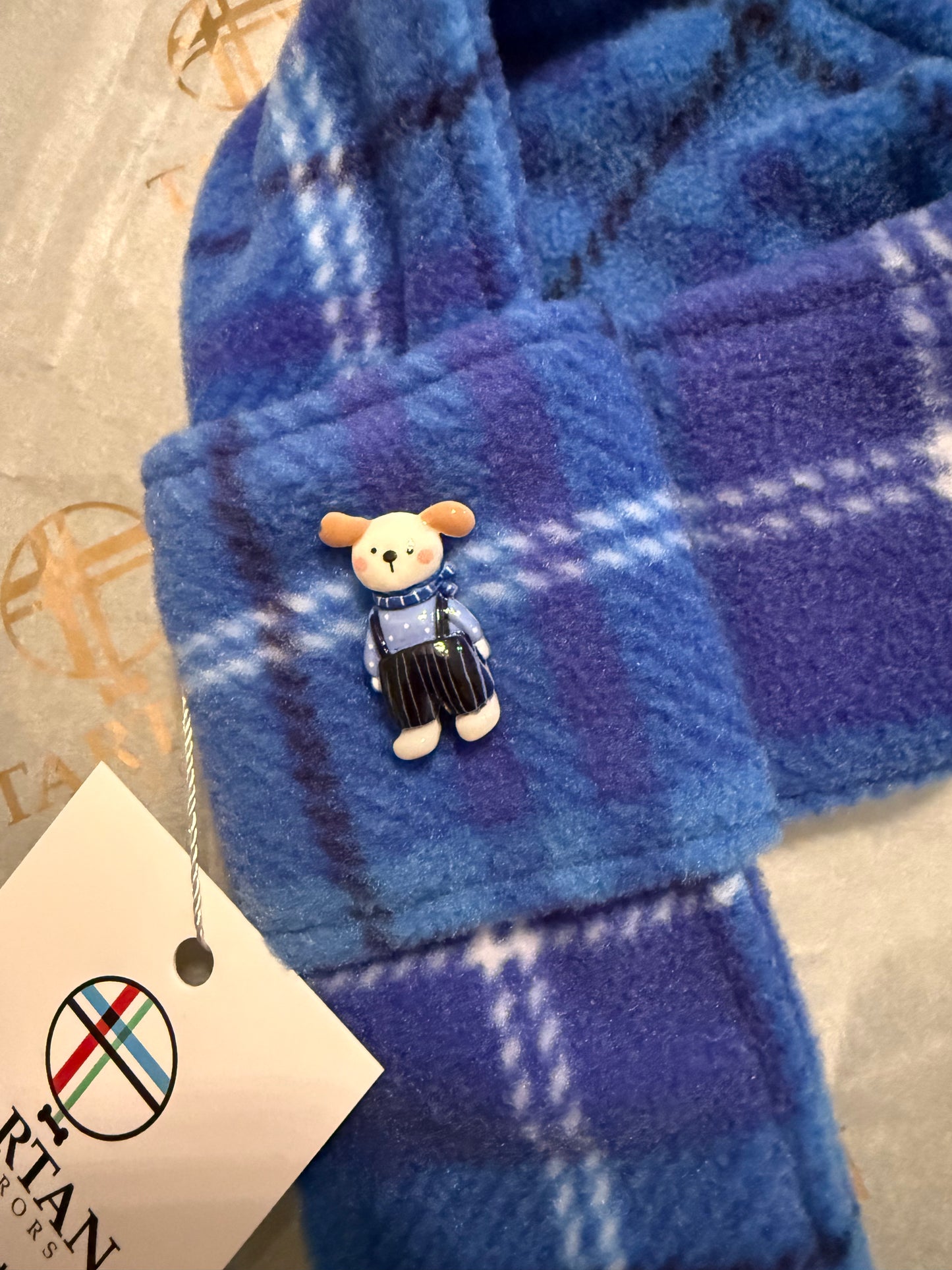 Tartan Terrors Kinross Blue Tartan Dog Fleece Scarf